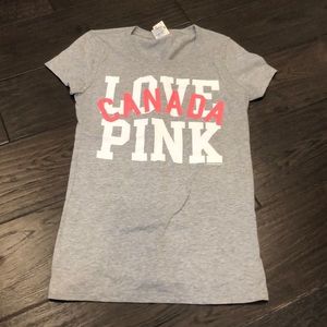 BNWT Pink by Victoria secret grey t-shirt. Size L